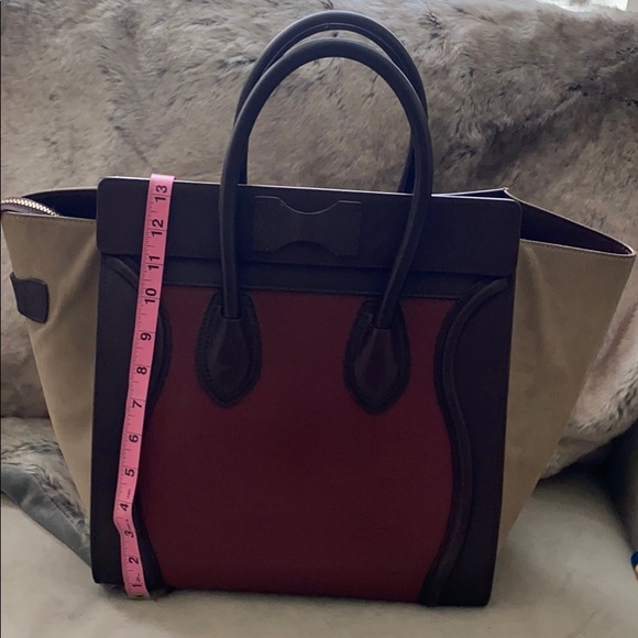 CELINE Tricolor luggage bag leather and suede Mini - Picture 16 of 16